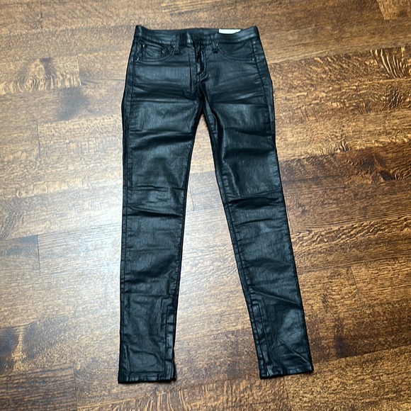 Rag & Bone sz 25 black coated skinny jeans - Picture 4 of 7